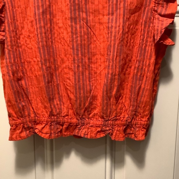 Universal Thread| 100 Cotton Wmns Medium Flutter Sleeves Faux Wrap Crop Top NWT - Picture 6 of 8